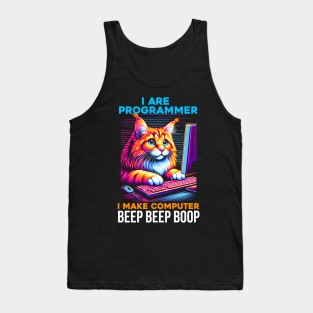 I Are Programmer Computer Cat Beep Boop I Funny IT Classic Tank Top